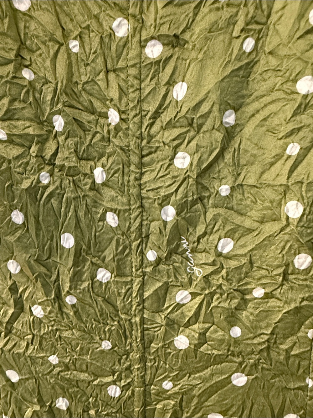 Ganni Olive Green Cold-Shoulder Maxi Dress with Knot Front - Picture 5 of 5
